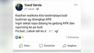 Postingan Facebook Yusuf Servia 