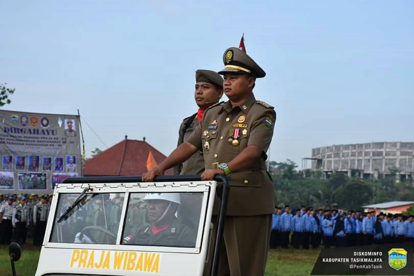 Bupati Tasik Pimpin Upacara Peringatan SATPOL PP