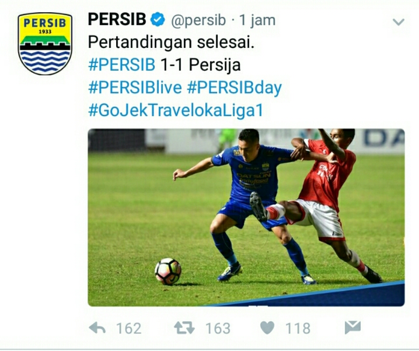 Persib VS Persija Imbang, Netizen Rindu Juara