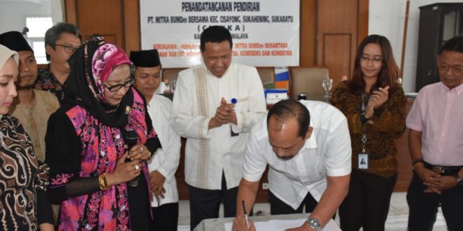 Penandatanganan Pendirian PT. MITRA BUMDES Bersama Kecamatan Cisayong, Sukahening Dan Sukaratu