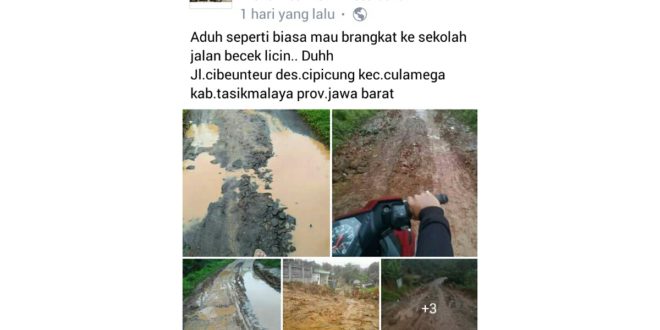 Warganet Keluhkan Jalan Rusak Di Culamega Kabupaten Tasik