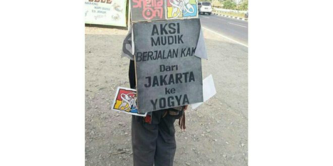 Luar Biasa, Pria Ini Mudik Berjalan Kaki Jakarta-Yogyakarta