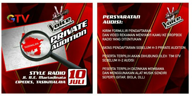 The Voice Indonesia GTV Adakan Private Audition Di Tasik