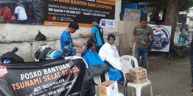 PPRTS Lakukan Penggalangan Dana Tsunami Banten Cukur Bayar Seikhlasnya
