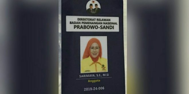 Hj Sarimaya Tegaskan Dukung Prabowo Sandi