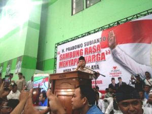 Pidato kebangsaan Prabowo Subianto di Gor Sukapura Dadaha 