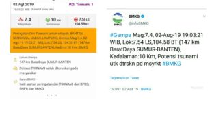 Gempa 7,4 SR Berpotensi Tsunami Terasa Sampai Ke Tasikmalaya