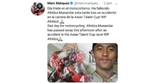 Marc Marquez Ucapkan Bela Sungkawa Atas Meninggalnya Pembalap Asal Tasikmalaya
