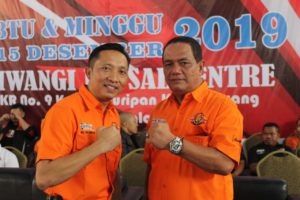 Ketua Umum Pengcab Tarung Derajat Kota Tasikmalaya H Cuncun Eris Budiana dan Ketua Harian H Agus Jamaludin 
