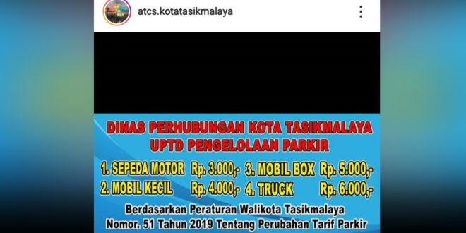 Tarif Parkir di tahun 2020 Kota Tasikmalaya