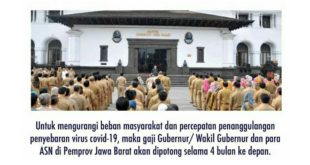 Percepatan Penanggulangan Penyebaran Covid-19, Gubernur Jabar Potong Gaji ASN Selama 4 Bulan