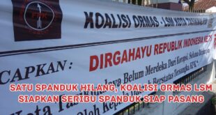 Spanduk Pengingat Kepala Daerah Masih Berstatus Tersangka Dicabut Oleh Orang Tidak Dikenal