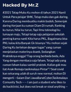 Capture di laman https://portal.tasikmalayakota.go.id/ 