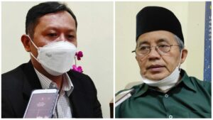 Rektor UMTAS Dr. Ahmad Qonit AD., MA (sebelah kanan) berdampingan dengan Majelis Dikti Litbang PP Muhammadiyah Nurhadi, Ph.D (sebelah kanan) saat ditemui wartawan, kamis (21/10/2021)