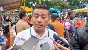 H Agus Wahyudin SH., MH., Wakil Ketua DPRD Kota Tasikmalaya saat Diwawancara di Kegiatan Expo ARWT, Minggu (27/11/2022) 