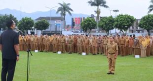Apel Pagi Gabungan yang dilaksanakan di lapang Balai Kota Tasikmalaya beberapa waktu lalu (foto : Diskominfo Kota Tasikmalaya)